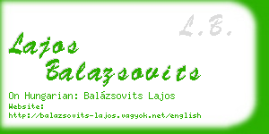 lajos balazsovits business card