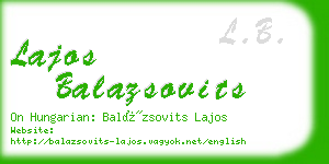 lajos balazsovits business card